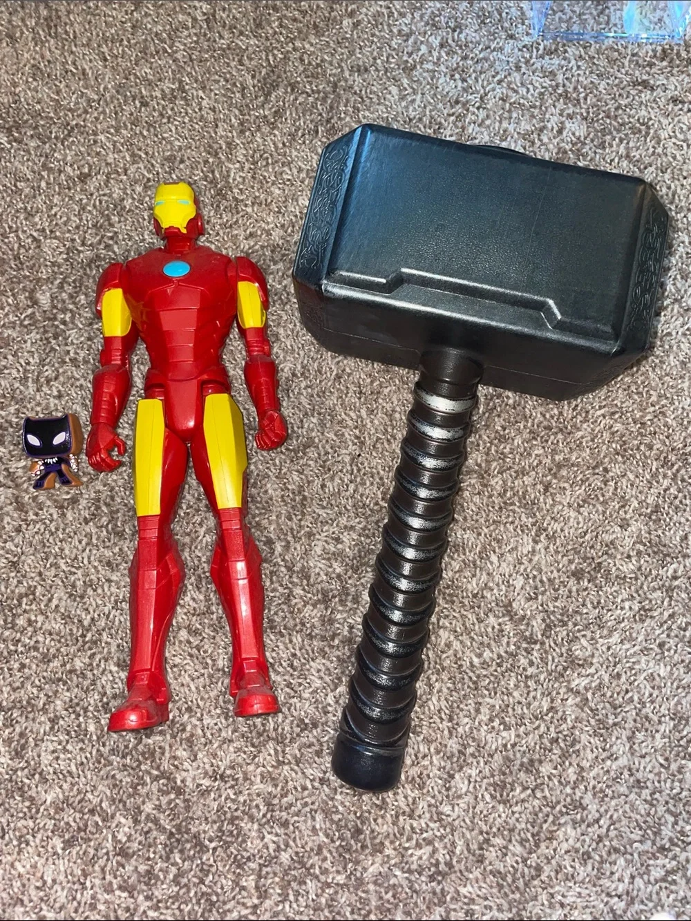 Marvel Iron Man Figure with Thor’s Hammer